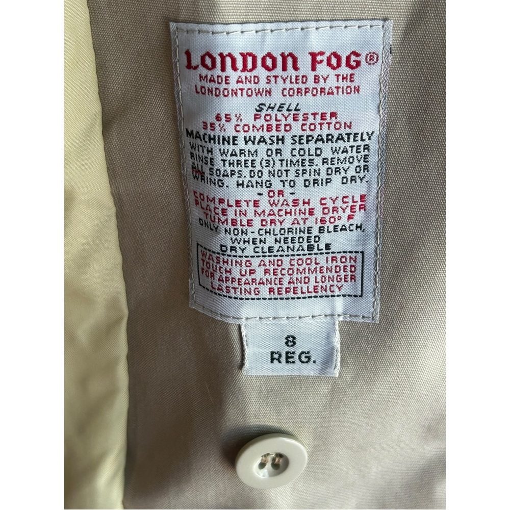 London Fog Maincoats trench coat Sz 8 - Picture 7 of 8